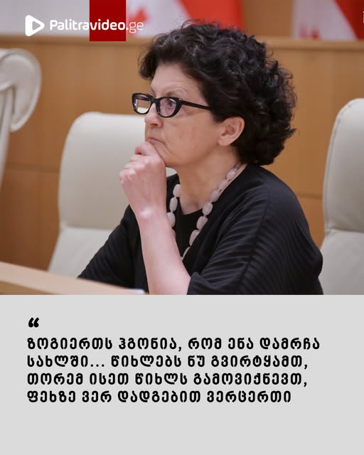 “ზოგიერთს ჰგონია, რომ ენა დამრჩა სახლში… წიხლებს ნუ გვირტყამთ, თორემ ისეთ წიხლს გამოვიქნევთ, ფეხზე ვერ დადგებით ვერცერთი” – ვის მიმართა თეა წულუკიანმა პარლამენტში?
